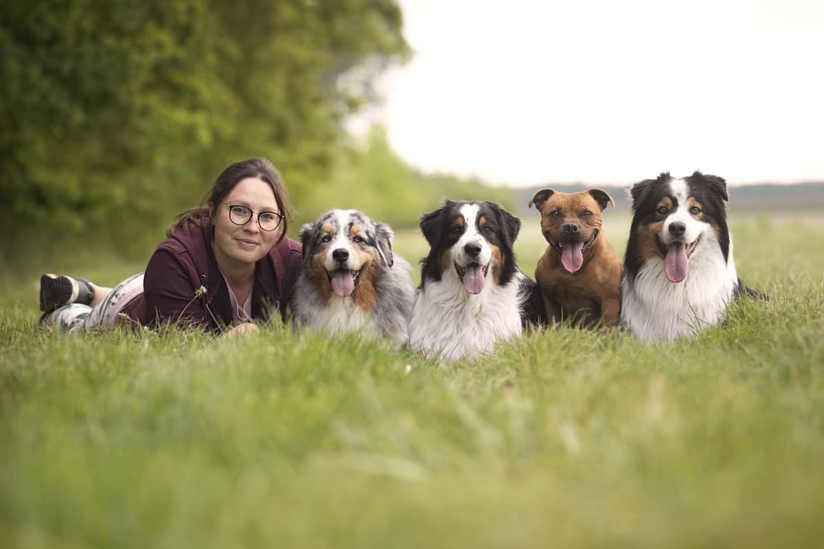 Océane et toute sa famille de 4 chiens